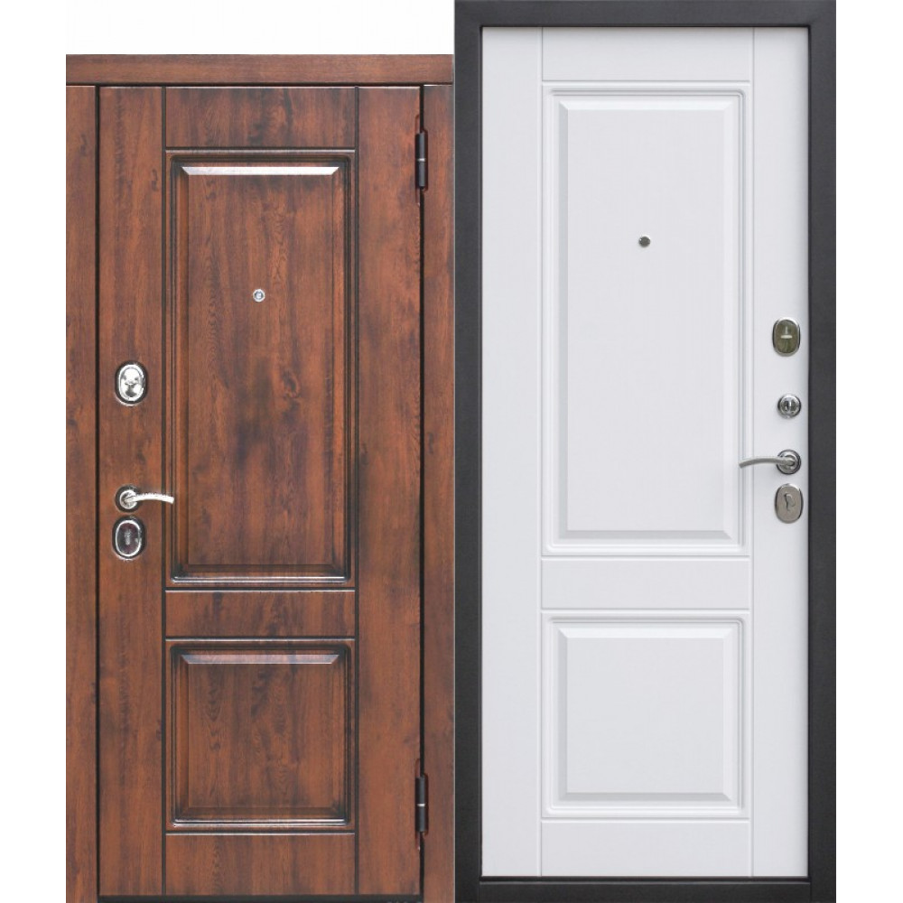 Входная металлическая дверь  ВЕНА 95 Винорит Патина МДФ/МДФ Белый матовый